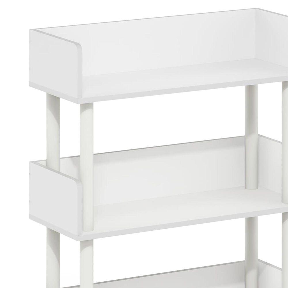 HOMLUX Turn-N-Tube 3-Tier Open Display Storage Bookshelf in White, , large