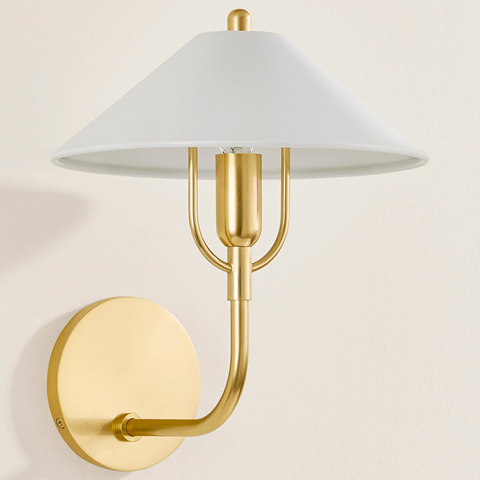Mitzi Lighting Mariel 1-Light Wall Sconce in Aged Brass and Soft White