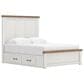 Ashley Savonport Queen Storage Panel Bed in White and Brown, , large
