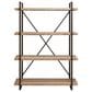 Maple and Jade 4-Shelf Industrial Shelving Unit in Rustic Distressed Brown and Black, , large