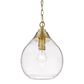 Golden Lighting Ariella Small Pendant in Brushed Champagne Bronze with Clear Hammered Glass, , large