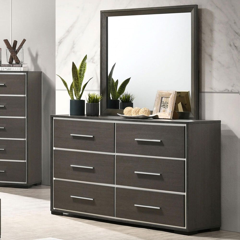 Crown Mark Dresser and Mirror, , large