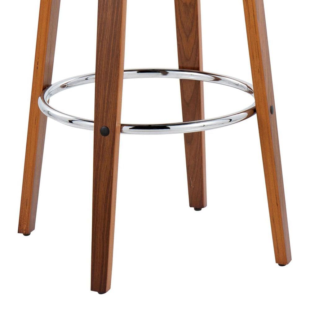 LumiSource Toriano Swivel Bar Stool with Camel Faux Leather Upholstery in Walnut and Chrome (Set of 2), , large