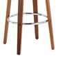 LumiSource Toriano Swivel Bar Stool with Camel Faux Leather Upholstery in Walnut and Chrome (Set of 2), , large