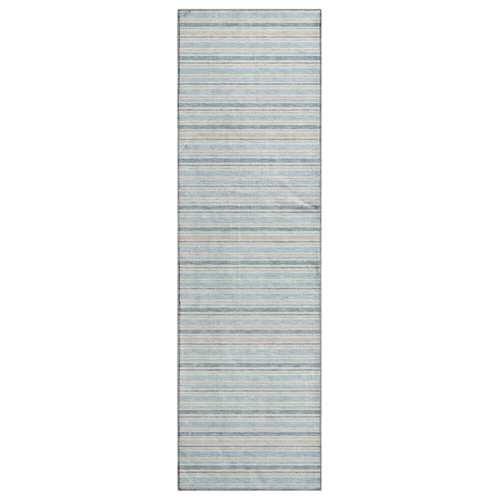 Dalyn Rug Company Soft Essentials Striped Sky 2"3" x 7"6" Indoor/Outdoor Runner, , large