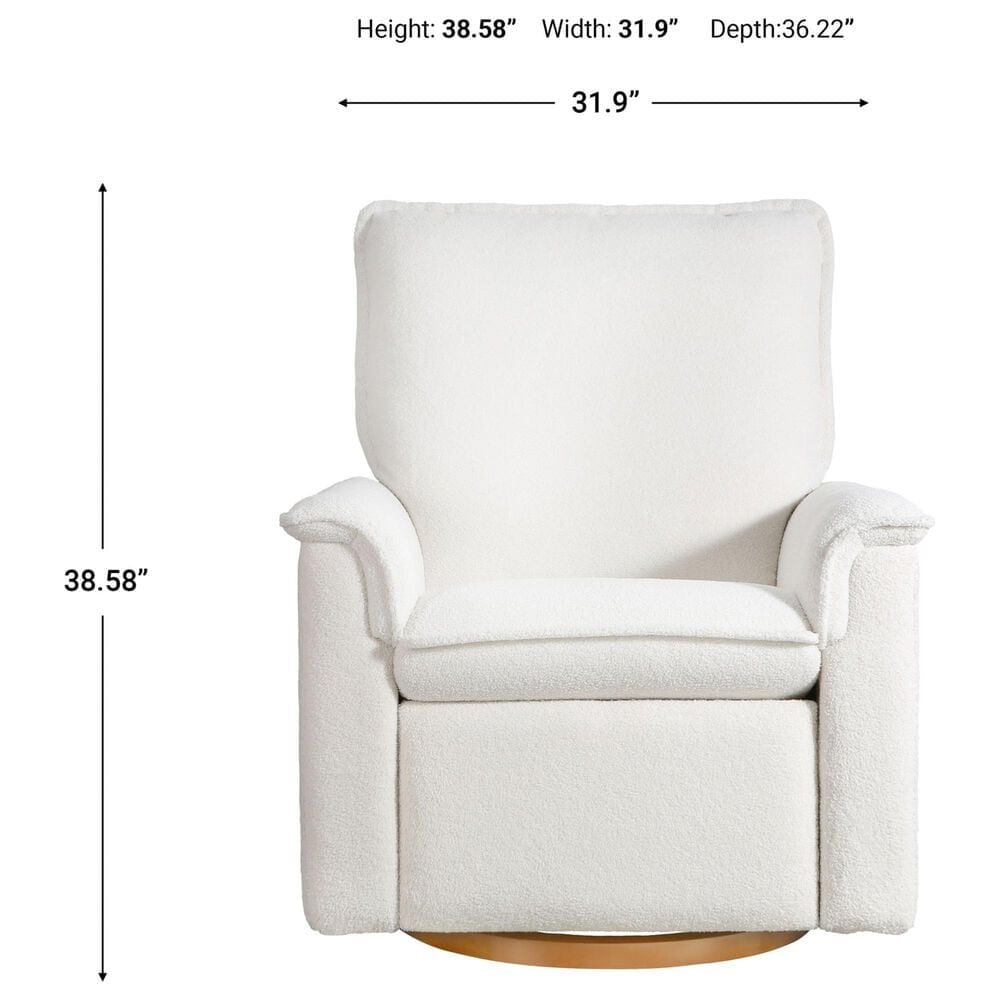 Baby Appleseed Anza Manual Swivel Glider Recliner in Snow, , large