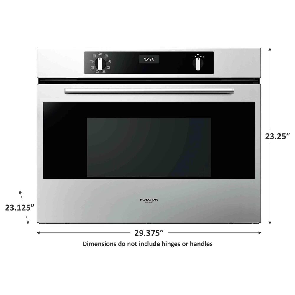 Fulgor Milano 30&quot; Single Electric Wall Oven with 1400 W Bake Element in Stainless Steel, , large