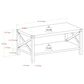 Walker Edison Metal X Coffee Table in Rustic Oak and Black, , large