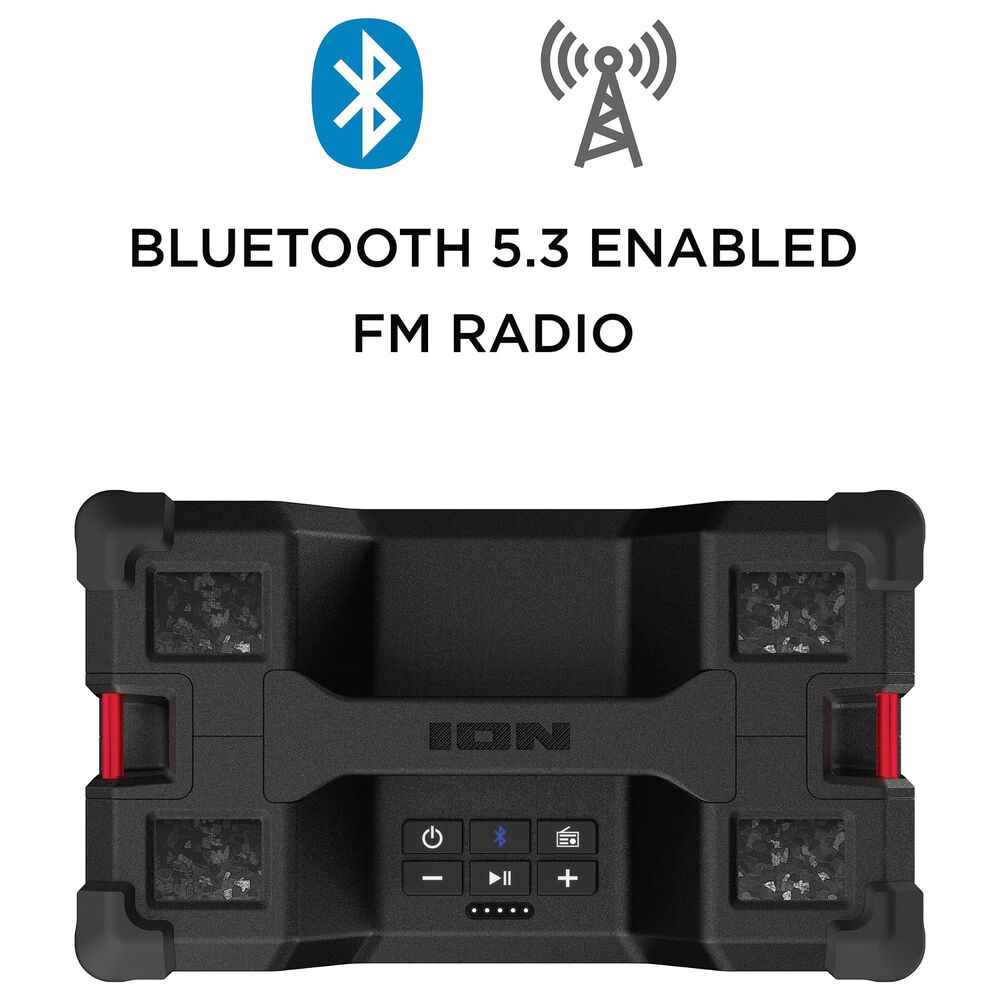 Ion Tailgater Tough Rugged Portable All-Weather Wireless Speaker in Black, , large
