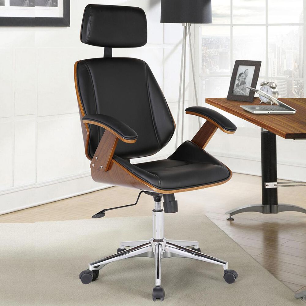 Blue River Century Office Chair in Black. Chrome, and Walnut, , large