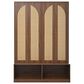 HOMLUX 6-Hook Hall Tree with 2-Rattan Doors in Walnut, , large