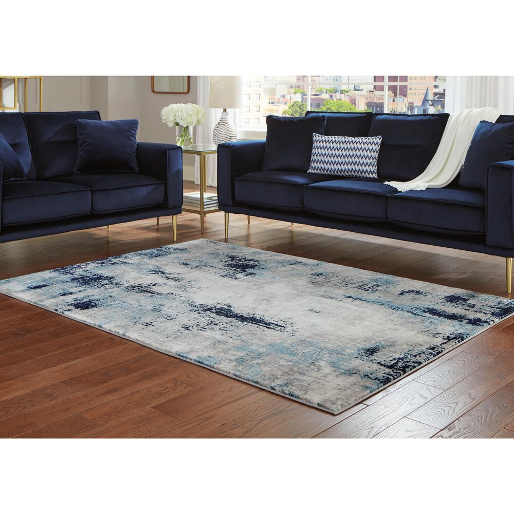 Ashley Leonelle 7&#39;10&quot; x 10&#39; Cream, Blue and Gray Area Rug, , large