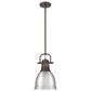 Golden Lighting Duncan 1-Light Small Pendant with Rod and Pewter Shade in Rubbed Bronze, , large