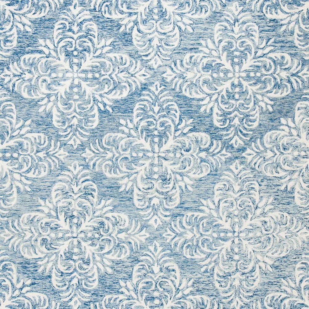 Safavieh Micro-Loop MLP515M 5&#39; Round Blue and Ivory Area Rug, , large