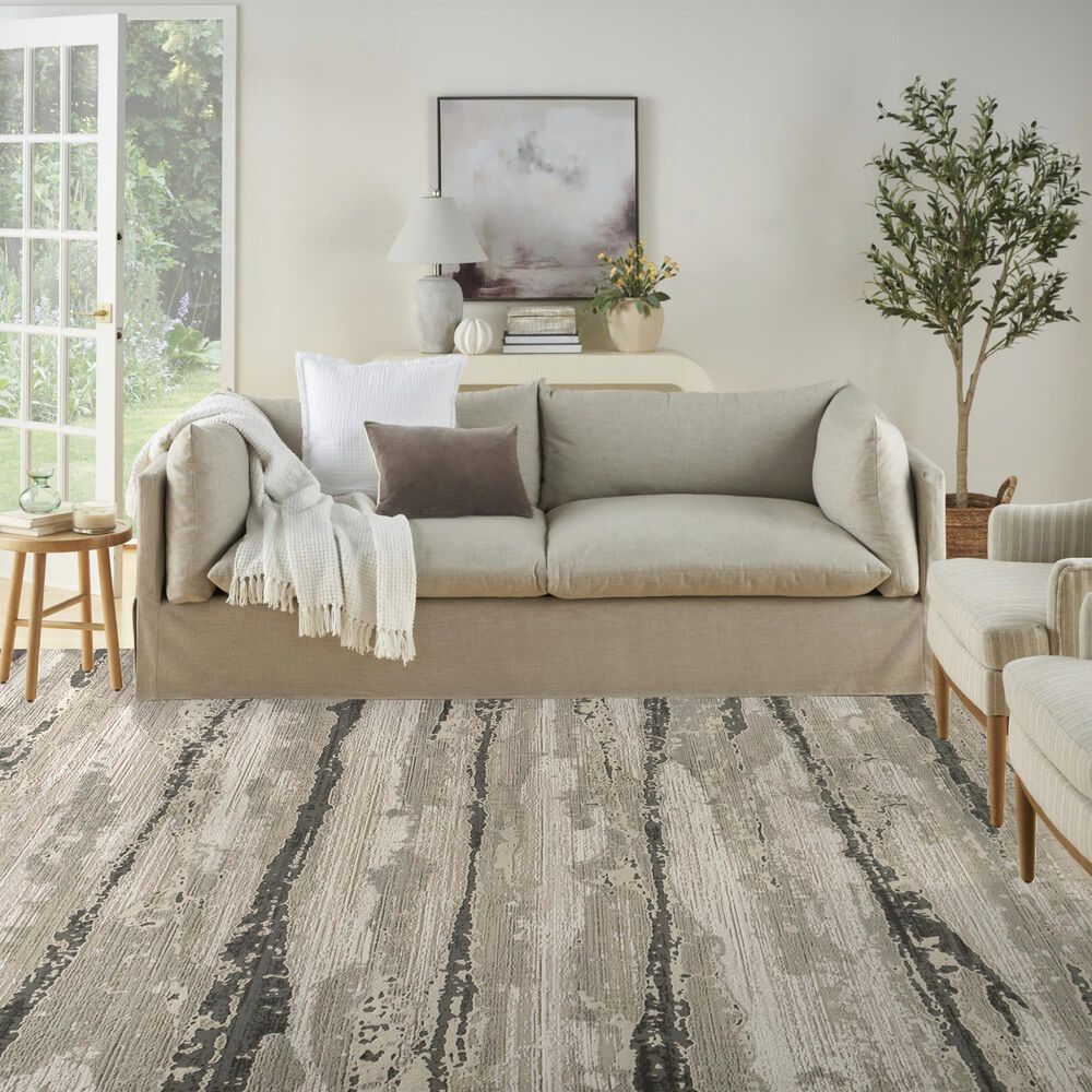 Nourison Sustainable Trends SUT03 9&#39; x 12&#39; Ivory and Multicolor Area Rug, , large