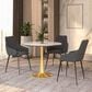 Leisuremod Leisuremod Bristol 35 round dining table Gold base with White Sintered stone Top, , large