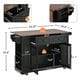 HOMLUX 54" Mobile Kitchen Island with Glass Door Storage in Walnut and Black, , large