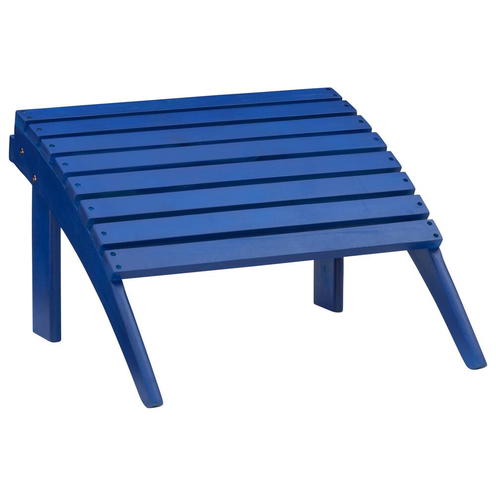 Linon Home Decor Adirondack Patio Ottoman in Blue, , large