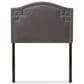 Baxton Studio Aubrey Twin Upholstered Panel Headboard in Dark Grey, , large