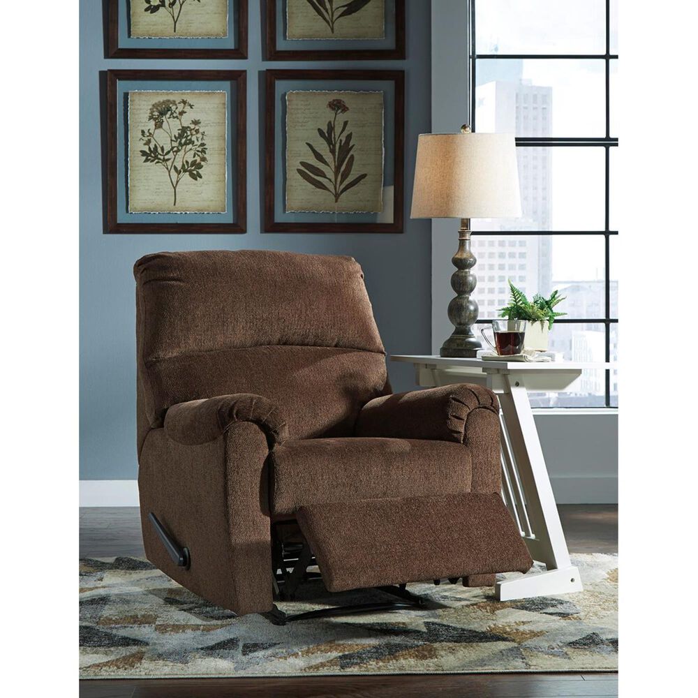Ashley Nerviano Manual Zero Wall Recliner in Chocolate, , large