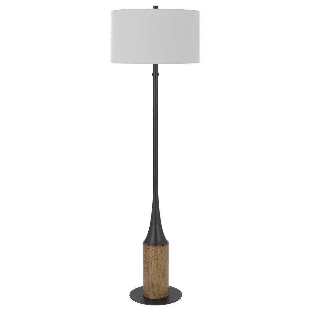 Cal Lighting Winslow Floor Lamp in Charcoal Grey and Oak, , large