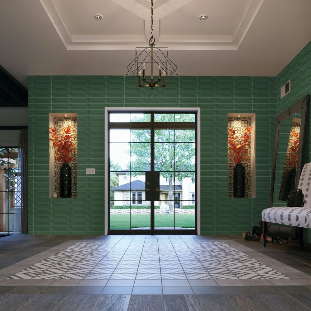 Dal-Tile Mythology Cyclade Wave Crest 4&quot; x 12&quot; Ceramic Tile, , large