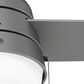 Hunter Aker 52" Outdoor Ceiling Fan with LED Lights in Matte Silver, , large