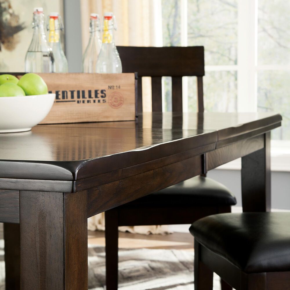 Ashley Haddigan Rectangular Dining Room Extension Table in Dark Brown, , large