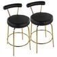 Lumisource Rhonda Swivel Counter Stool with Black Cushion in Gold (Set of 2), , large