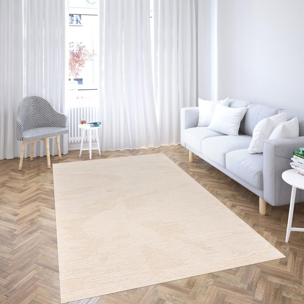 Amer Rugs Mexico Ivory and Sand 3'6" x 5'6" Area Rug, , large