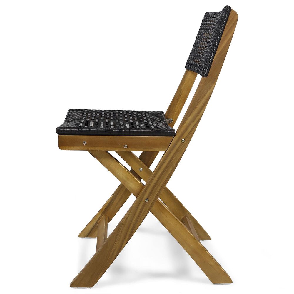 Hearth and Haven Hillside 3-Piece Outdoor Bistro Set in Brown and Black, , large