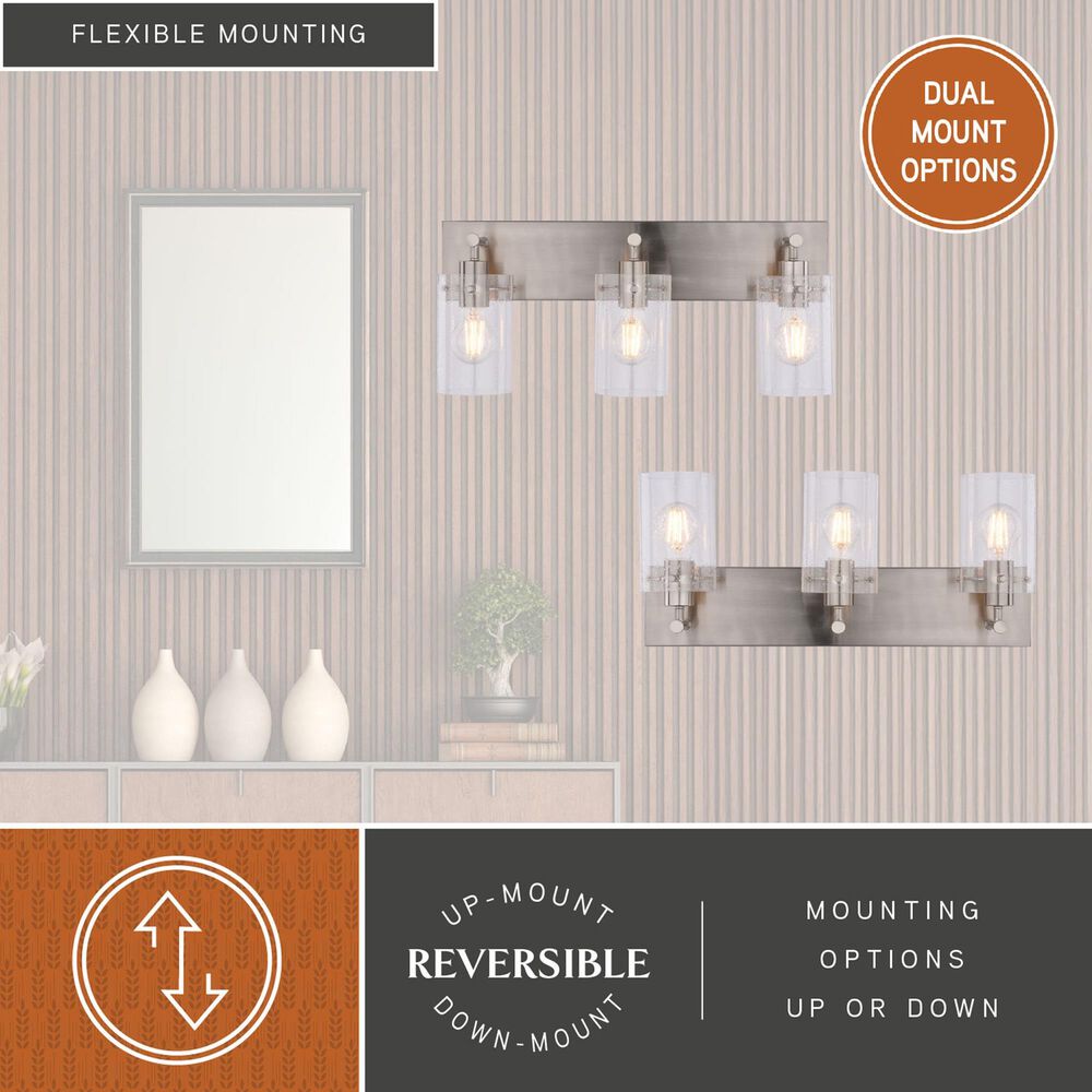 Vaxcel Northfield 3-Light Bathroom Vanity in Satin Nickel, , large