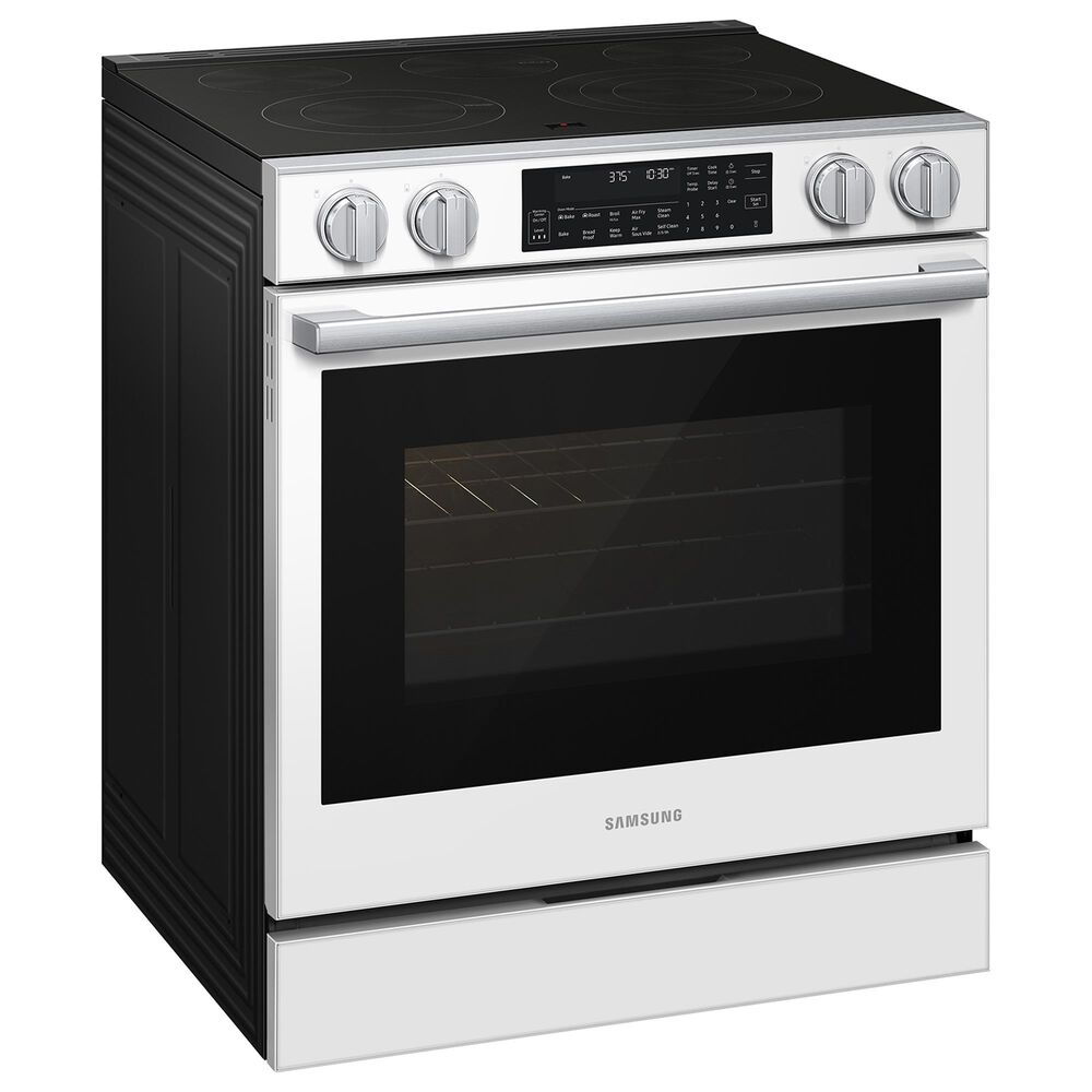 Samsung Bespoke 6.3 Cu. Ft. Smart Slide-In Electric Range with Illuminated Precision Knobs in White Glass, , large