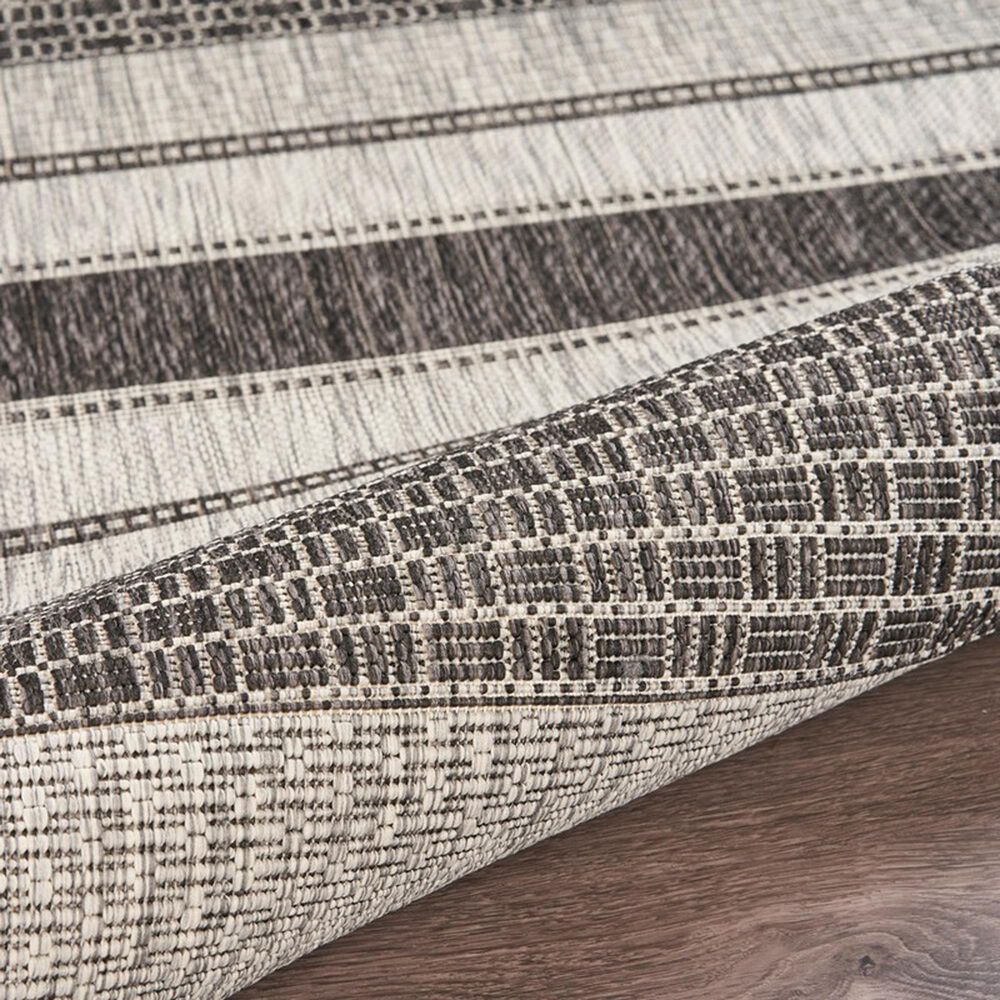 L&amp;R Resources Sun Shower  1&#39;10&quot; x 3&#39; Gray and Black Indoor/Outdoor Area Rug, , large