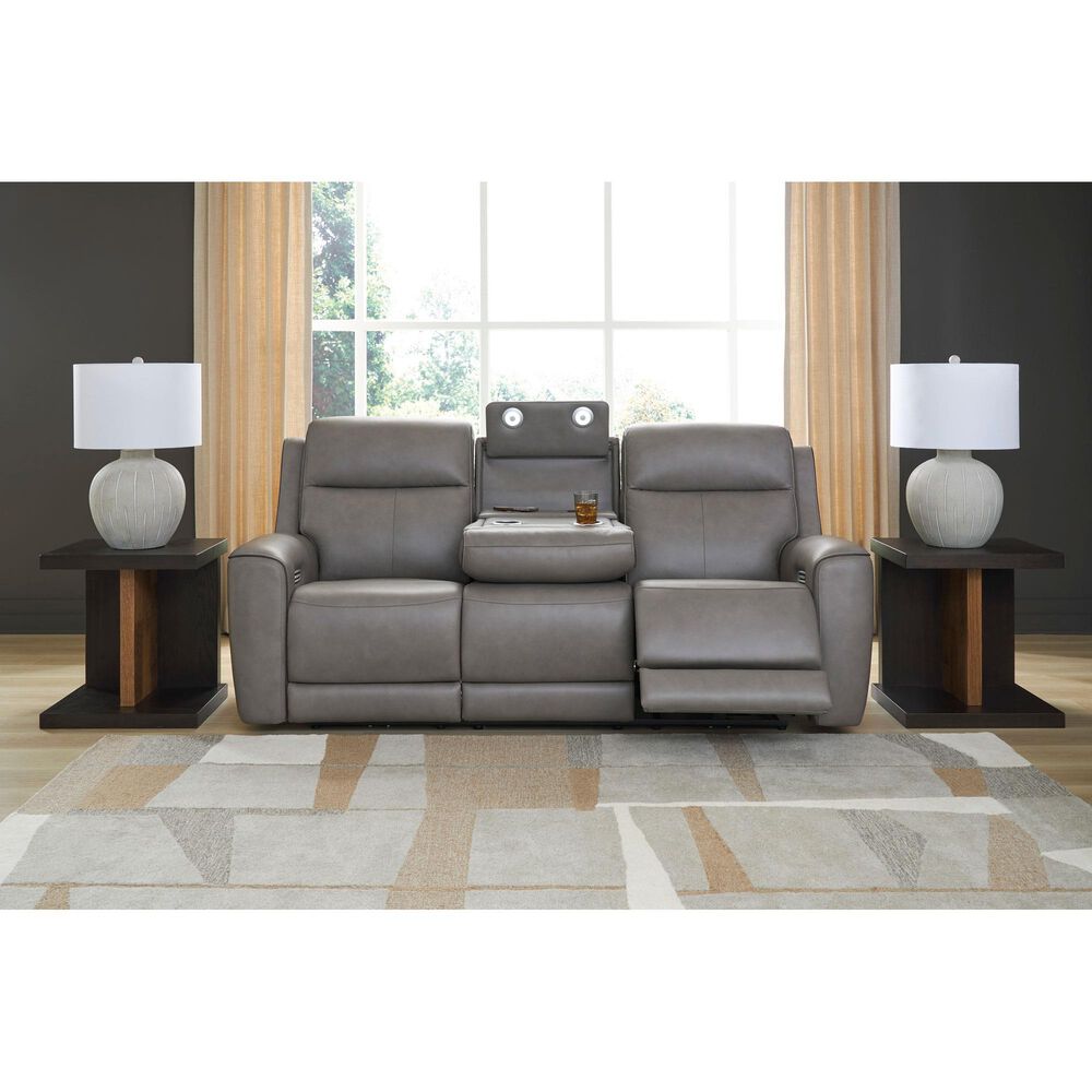 Ashley 5Z-Comfort Power Recliner Sofa with Adjustable Headrest in Coin, , large