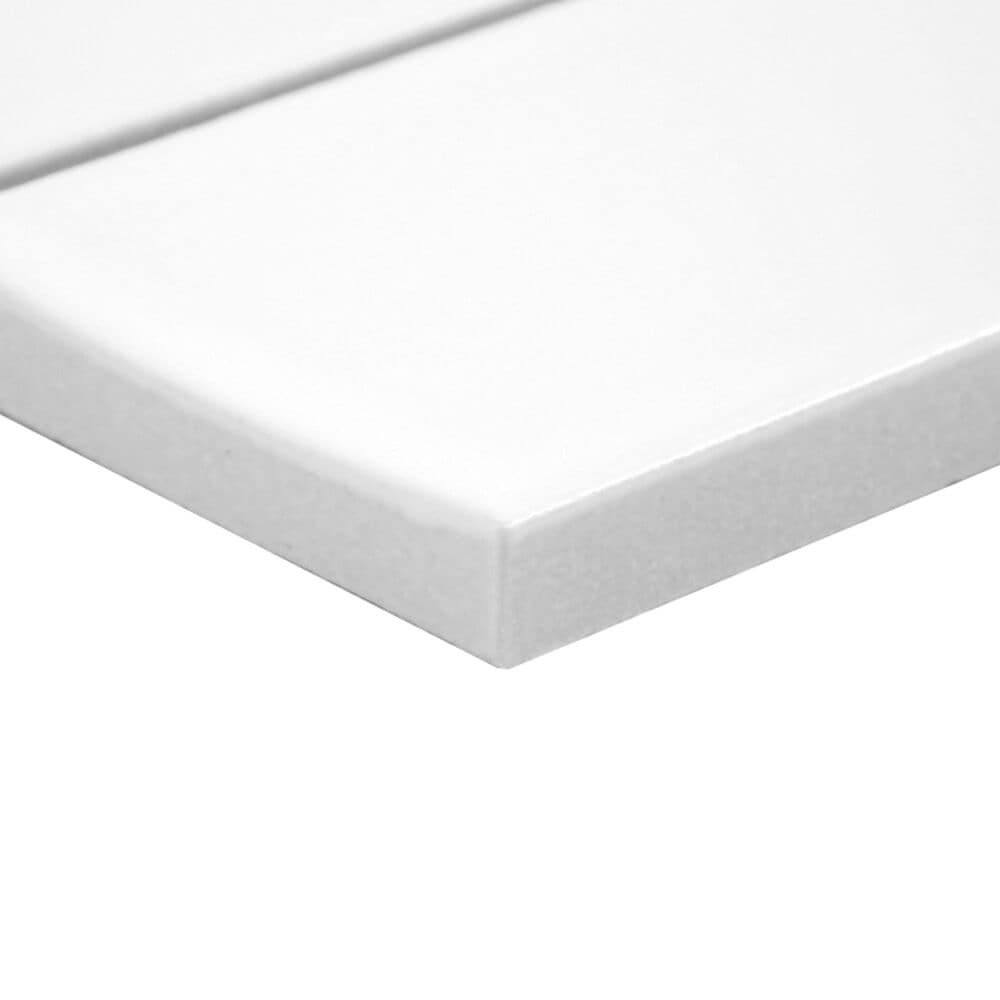 Emser Kaizen White 2" x 8" Rectangle on 9" x 15" Satin Porcelain Mosaic Sheet, , large