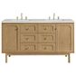 James Martin Vanities Laurent 60" Double Bathroom Vanity in Light Natural Oak with 3 cm Lime Delight Quartz Top and Rectangular Sinks, , large