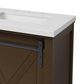 Lexora Home Marsyas 60" Double Bathroom Vanity in Brown with 2 cm White Cultured Marble Top and Rectangular Sinks, , large