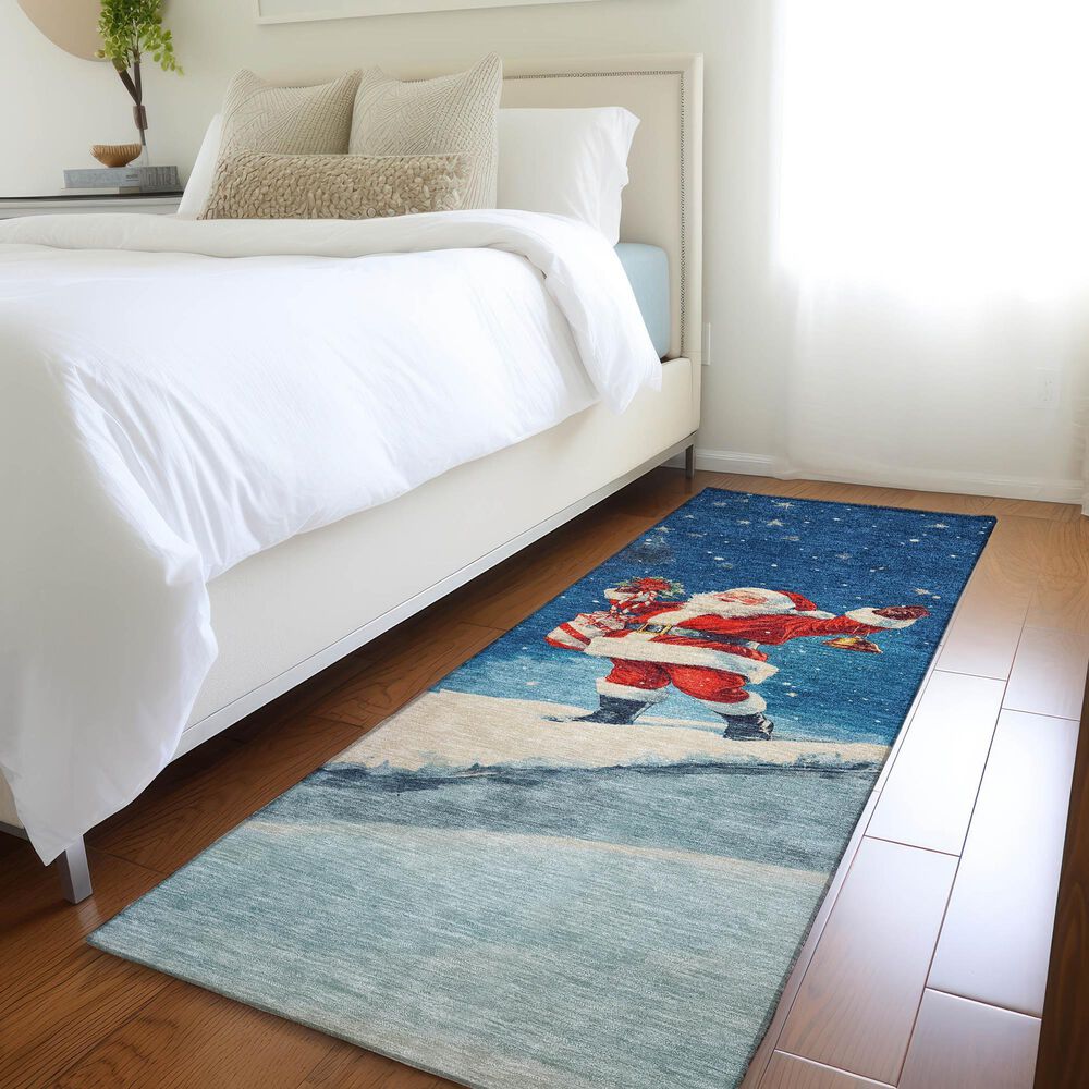 Dalyn Rug Company Wonderland WN15 2&#39;3&quot; x 7&#39;6&quot; Blue Indoor/Outdoor Runner, , large