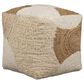 Blue Sun Designs Emmeline Pouf Ottoman in Natural and Ivory, , large