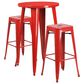 Flash Furniture 3-Piece Metal Bar Table Set in Red, , large