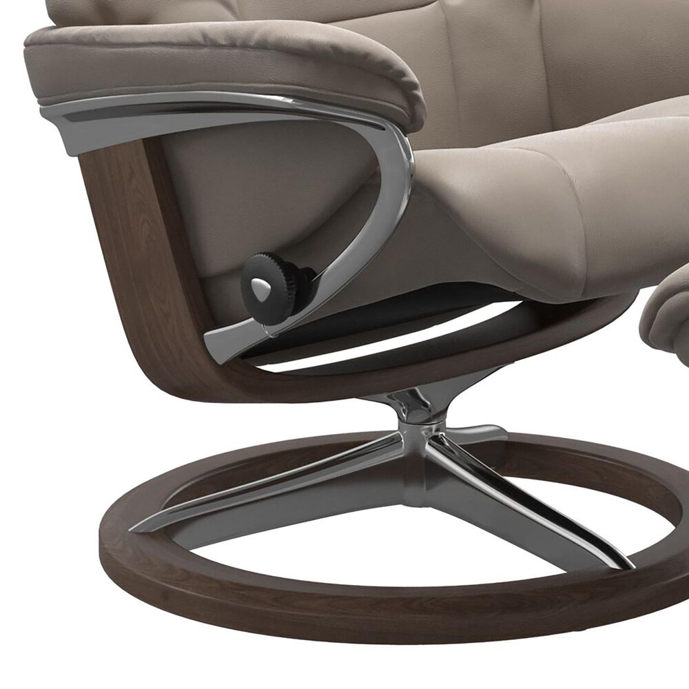 Stressless Mayfair Small Leather Chair and Ottoman in Paloma Fog, , large
