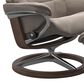 Stressless Mayfair Small Leather Chair and Ottoman in Paloma Fog, , large
