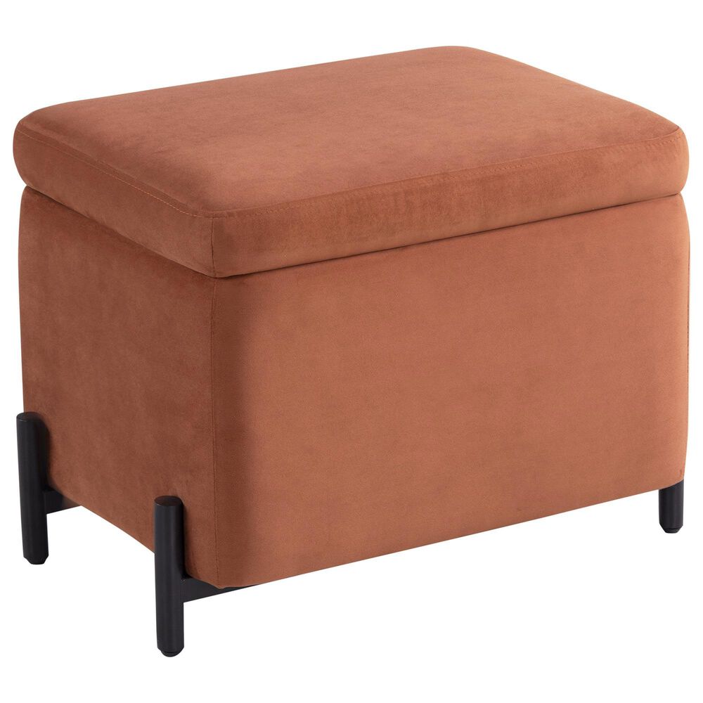 Lifestyle Solutions Kona Small Storage Ottoman in Rust, , large