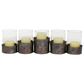Maple and Jade Modern Candle Holder in Distressed Black, , large