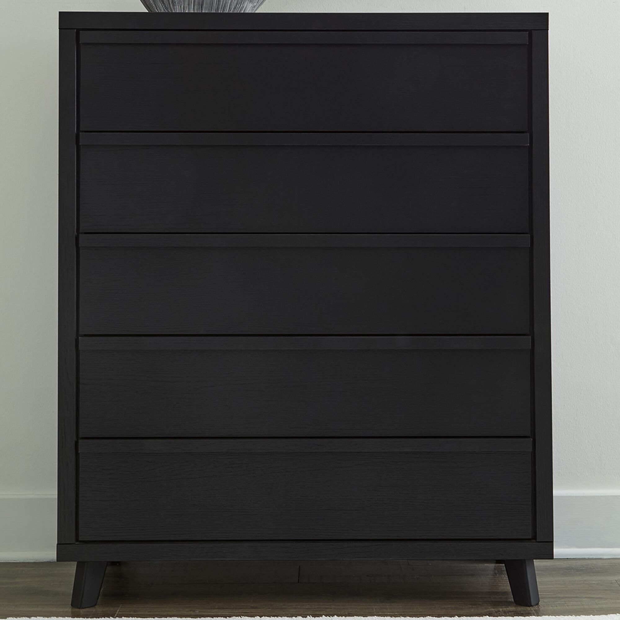 Ashley Danziar 5-Drawer Chest in Matte Black