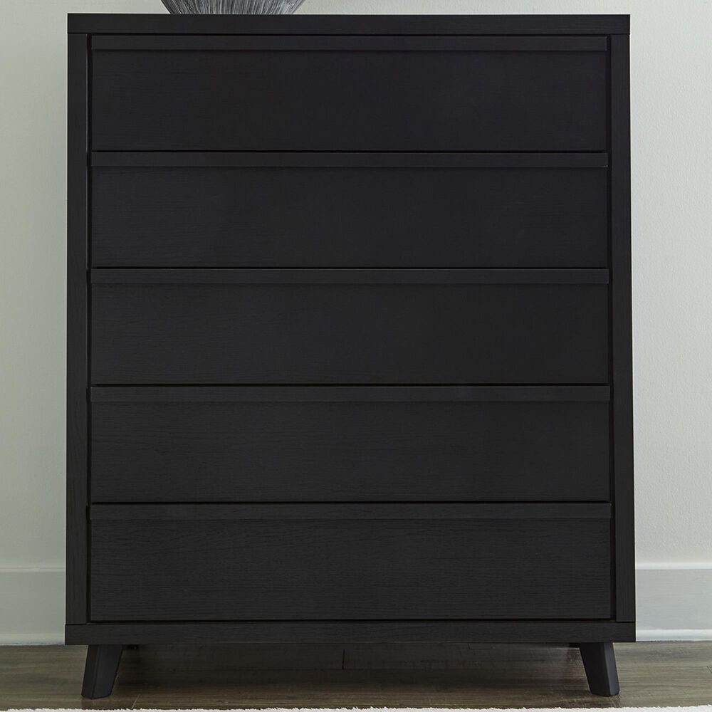 Ashley Danziar 5-Drawer Chest in Matte Black, , large