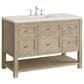 James Martin Vanities Breckenridge 48" Single Vanity in Whitewashed Oak with 3 cm Lime Delight Quartz Top, , large
