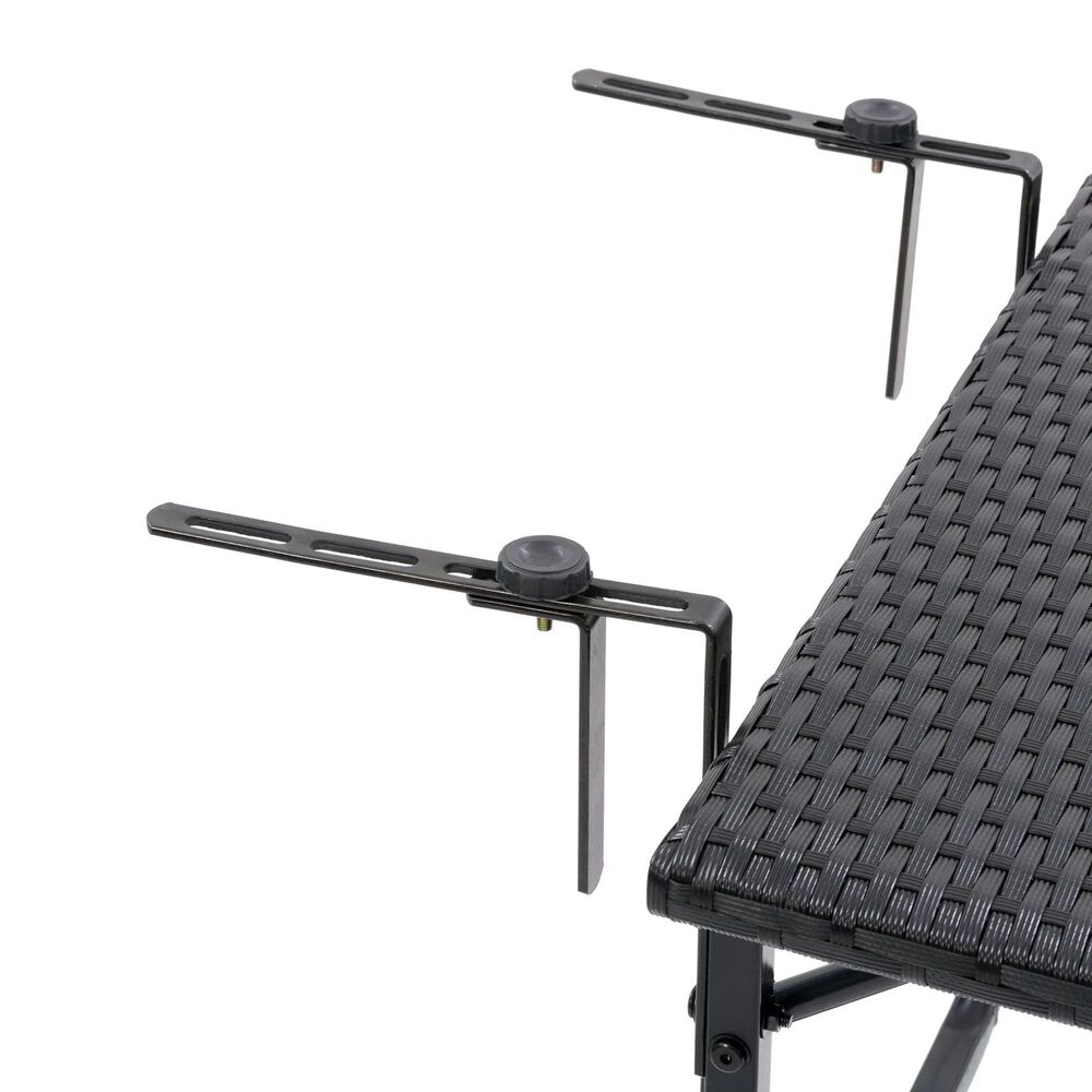 CorLiving Parksville Patio Balcony Table in Black, , large