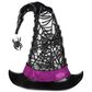The Gerson Company 9.75"H Battery-Operated Lighted Spinning Smoky Water Globe Witch Hat in Black, , large